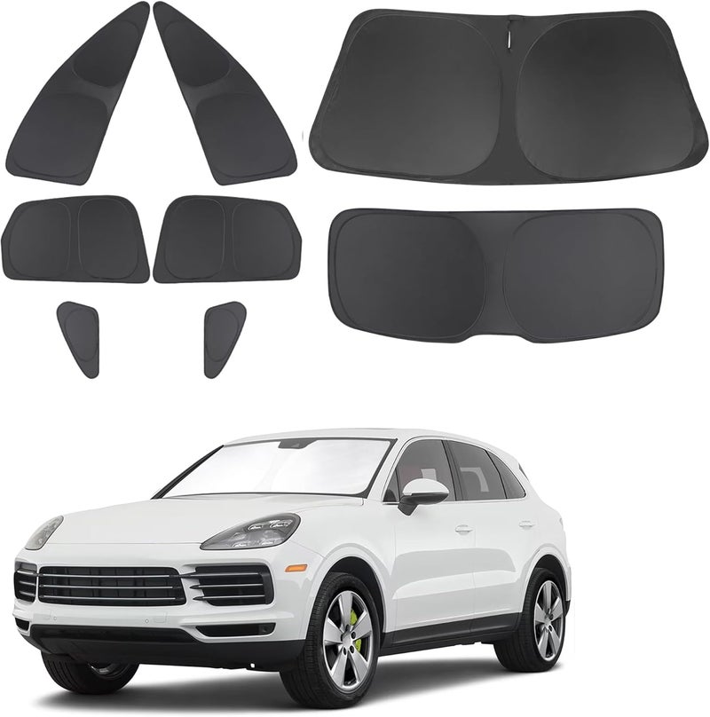 TINGLU Window Shades for Porsche Cayenne 2019-2025 Accessories Car Side Full Windows Rear Triangular Windshield Sun Shade Sun UV Rays & Privacy Protection for Camping,Napping&Relaxing 8PCS - Image 1